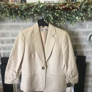 NWT Kasper Blazer Jacket Flax in Color Size 4 Beautiful / Classy!